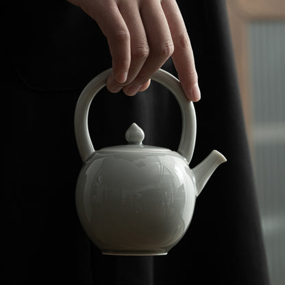 Gohobi Japanese Style Ice Grey and Green Teapot 004