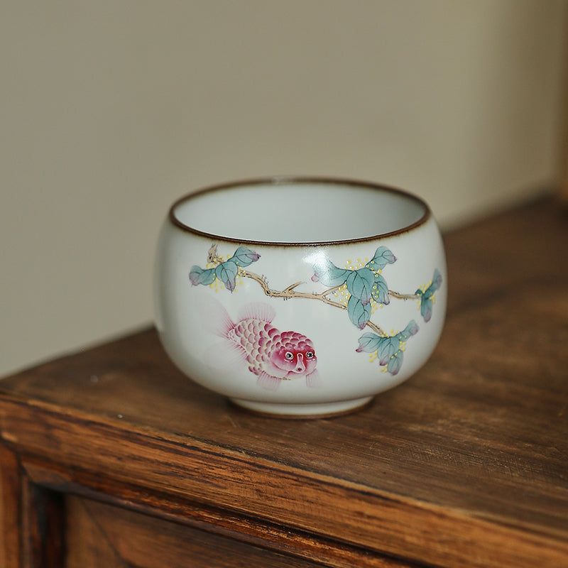 Gohobi Hand-painted Goldfish Osmanthus Ceramic Tea Cup