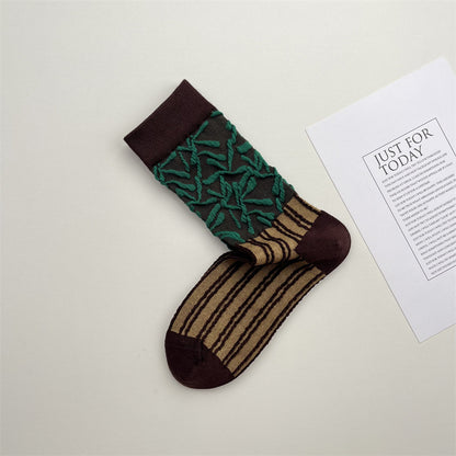 Gohobi Japanese 3D Floral Mid-Calf Socks