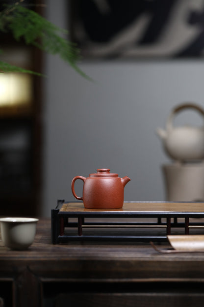 [Chingshui Tang 青水堂] Handmade Yixing Zisha Sandy Purple Clay Teapot – 100ml Handmade Jiangpo Clay Xiao Julun (Small Giant Wheel) Style Teapot, Thin-Walled Small Gongfu Teapot with Built-in Filter