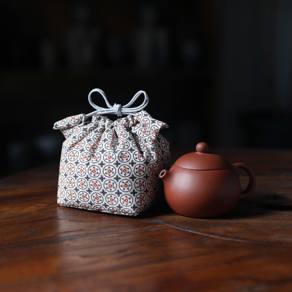 Gohobi Floral and Pot Pattern Teaware Storage Travel Bag