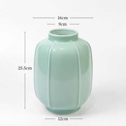 Gohobi Celadon Ikebana Vase – Japanese Style Ceramic Flower Arrangement Vessel