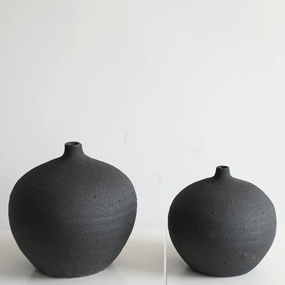 Gohobi Handmade New Chinese Style Coarse Pottery Vase