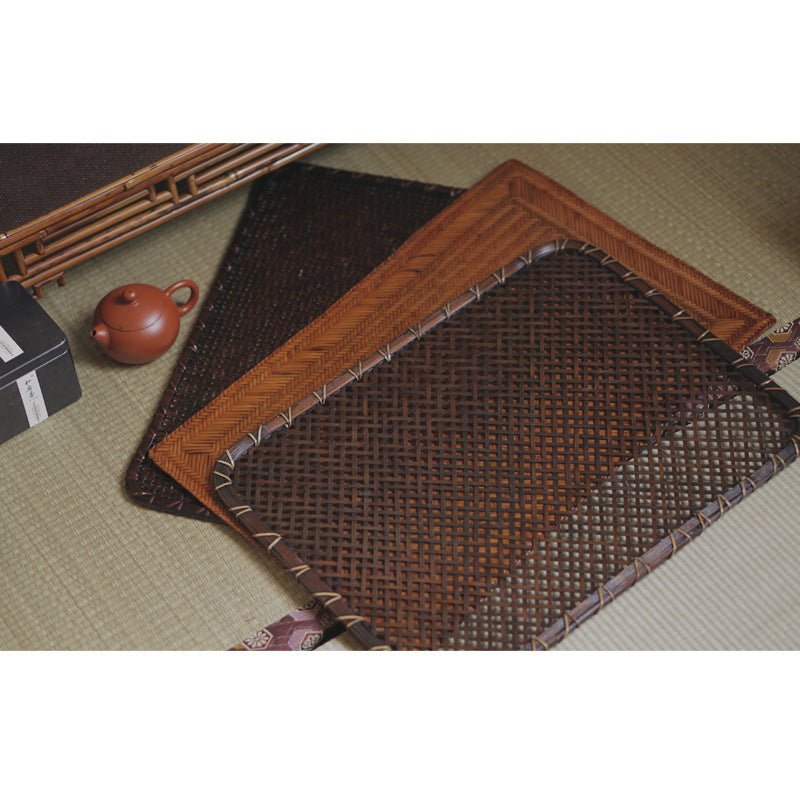 Gohobi Handmade Lacquered Bamboo Woven Tea Mat