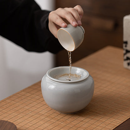 Cendres glacées Yuanshan Jianshui ménage tasse moyenne et petite tasse à thé lavage céramique réservoir de résidus de thé réservoir d'eau simple accessoires de service à thé de kung fu