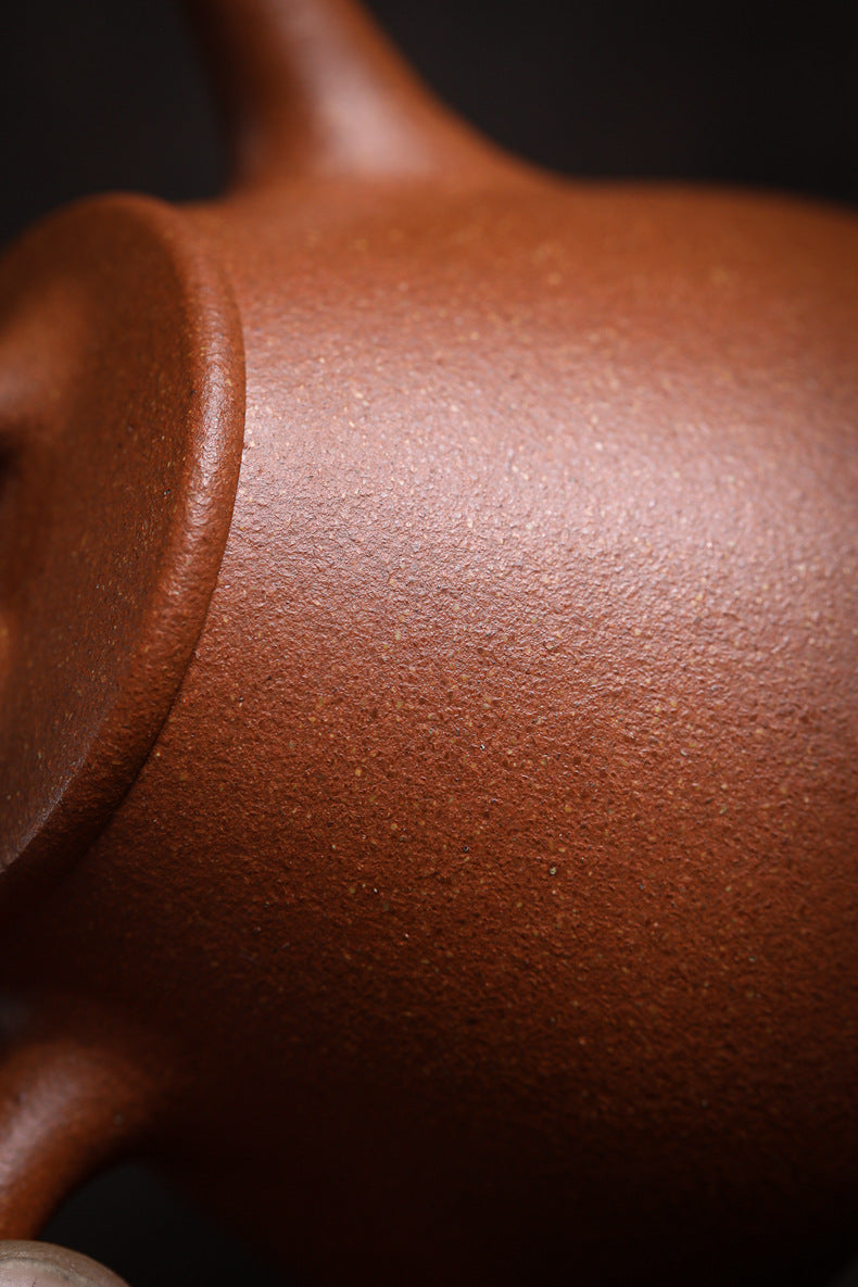 [Chingshui Tang 青水堂] Handmade Yixing Zisha Sandy Purple Clay Teapot 150ml – Original Ore Golden Jiangpo Clay Gaoshi Piao Teapot, Lightweight Body for Gongfu Tea Brewing