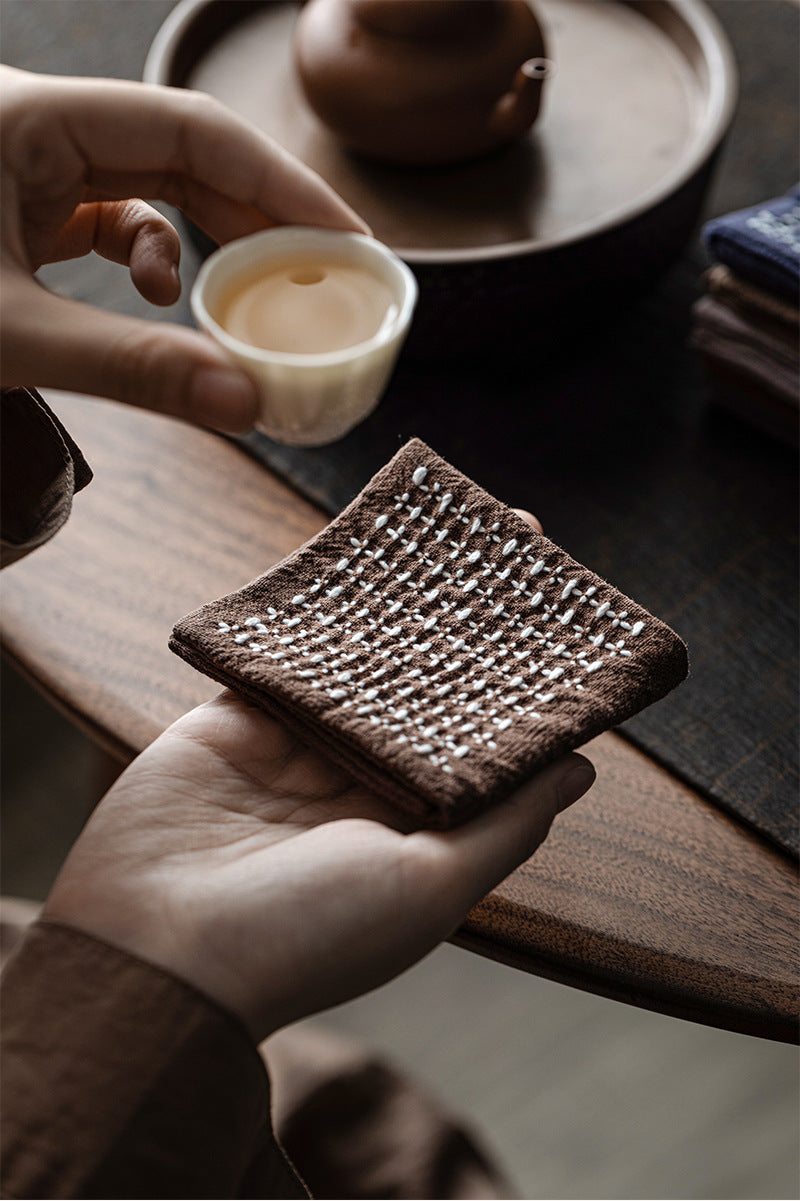 Gohobi Handmade Woven Cotton and Linen Gongfu Tea Towel