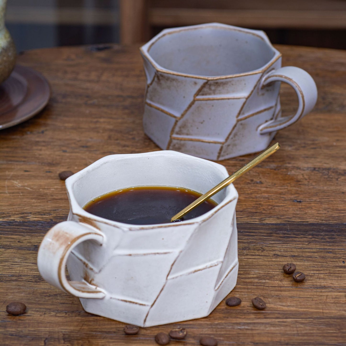 Gohobi White and Purple Ceramic Mug