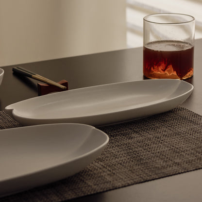 Gohobi Painted Matte Long Kwai Kou Plate