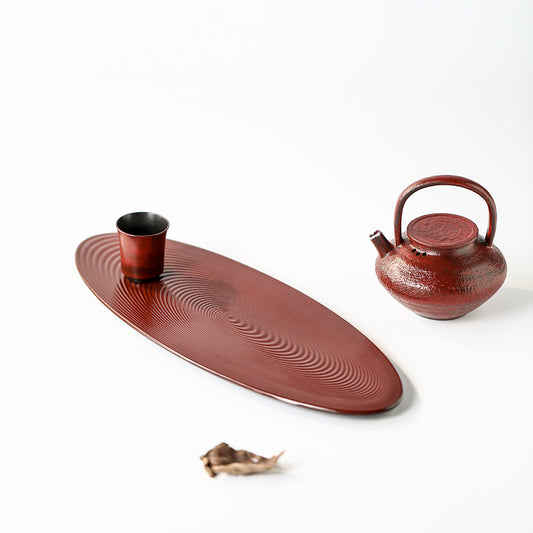 Gohobi Handmade Red Serving Tray Teapot Tray