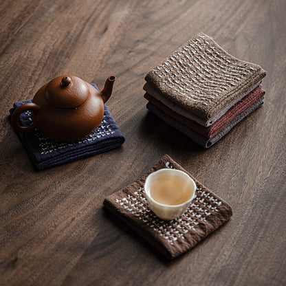 Gohobi Handmade Woven Cotton and Linen Gongfu Tea Towel