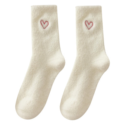 Gohobi Pink Heart Velvet Socks