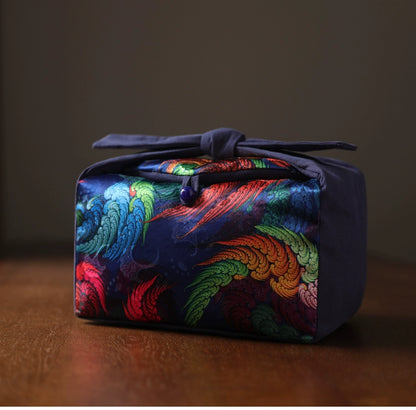 Gohobi Large Colourful Silk Teaware Storage Travel Bag