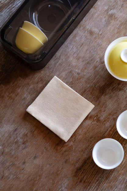 Torchon Gongfu double face en coton et lin gravé Gohobi