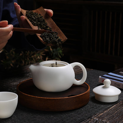 Gohobi Handmade Jade White Ceramic Teaware Teapot Tea cup