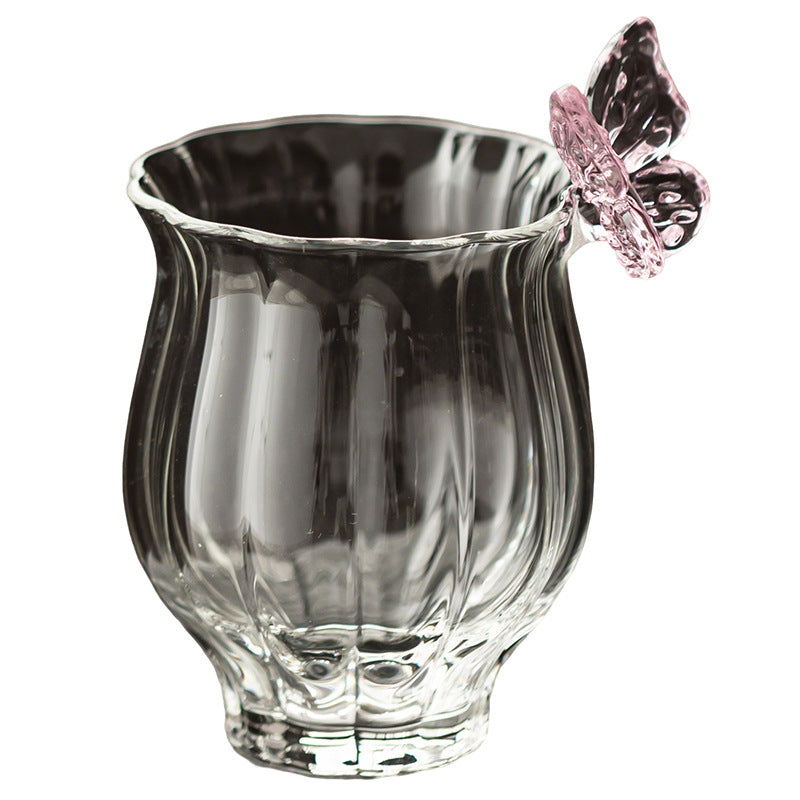 Gohobi Butterfly High Borosilicate Glass Tea Cup and Teapot Set – Heat-Resistant Transparent Gongfu Tea Set for Home and Office