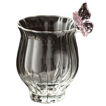 Gohobi Butterfly High Borosilicate Glass Tea Cup and Teapot Set – Heat-Resistant Transparent Gongfu Tea Set for Home and Office