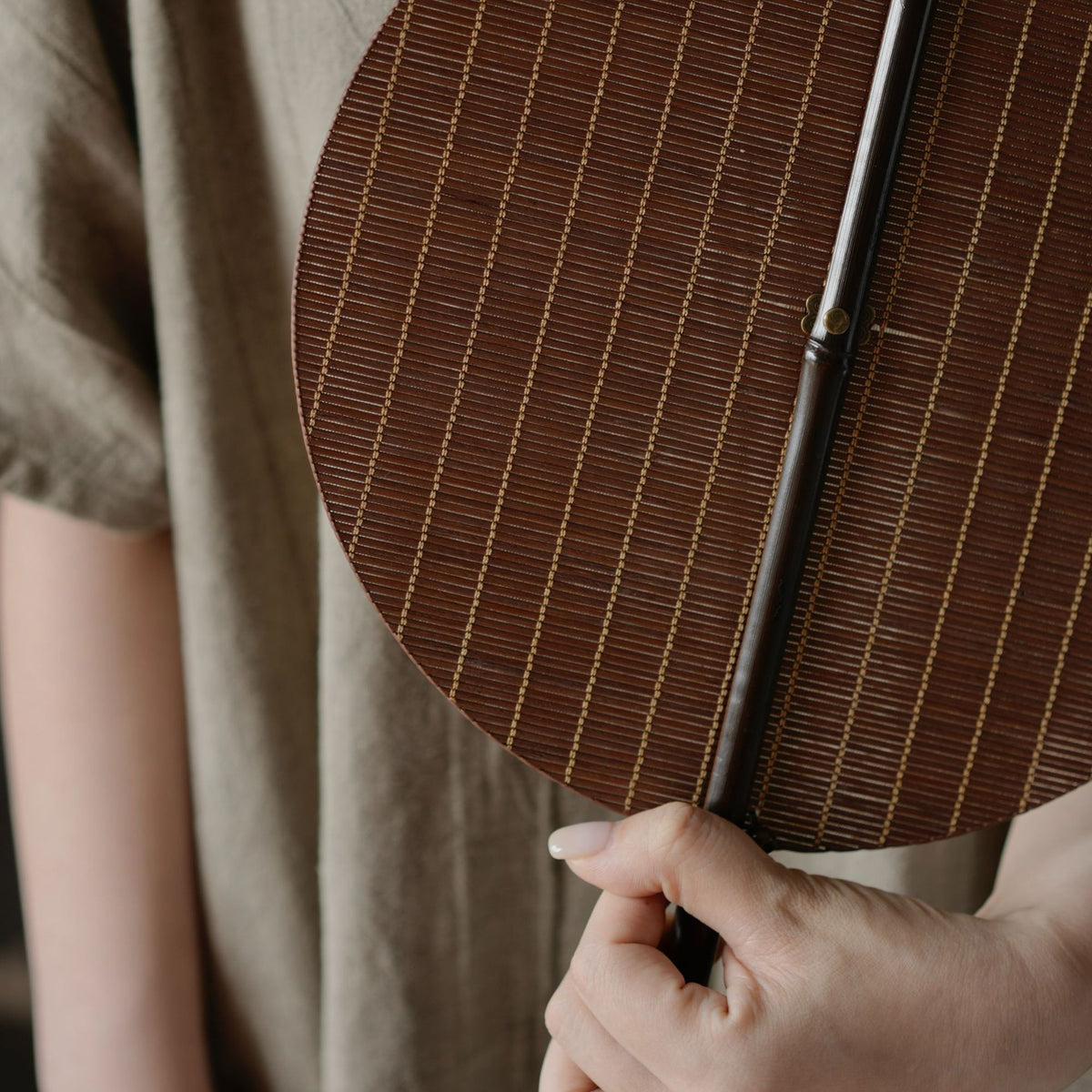 Gohobi Handmade Woven Bamboo Round Fan – Chinese Hanfu Hand Fan