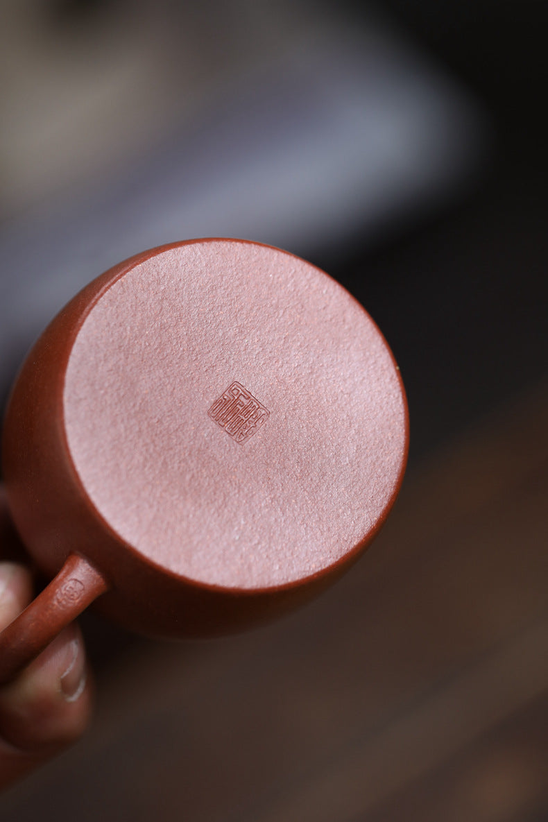 [Chingshui Tang 青水堂] Handmade Yixing Zisha Sandy Purple Clay Teapot – 100ml Handmade Jiangpo Clay Xiao Julun (Small Giant Wheel) Style Teapot, Thin-Walled Small Gongfu Teapot with Built-in Filter