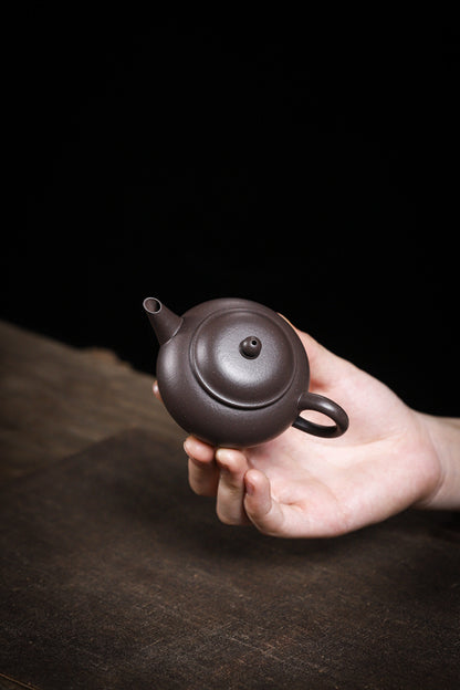 [Chingshui Tang 青水堂] Handmade Yixing Celadon Zisha Clay Shui Ping Teapot 100ml – Original Ore Tianqing Clay Thin-Walled Gongfu Tea Teapot with Built-In Filter