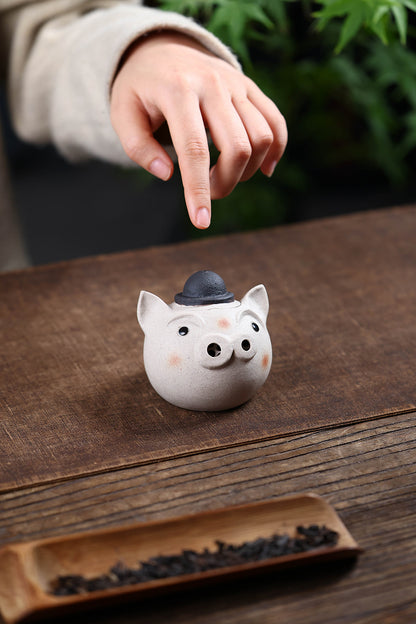 Gohobi Yixing Purple Clay Pig Head Teapot – Handmade Cute Pig Teapot