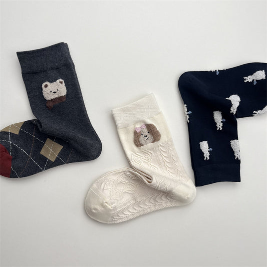 Gohobi Fuzzy Animals Cotton Socks