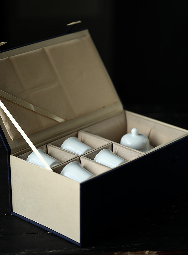 Gohobi Jingdezhen Sweet White Porcelain Teapot Set