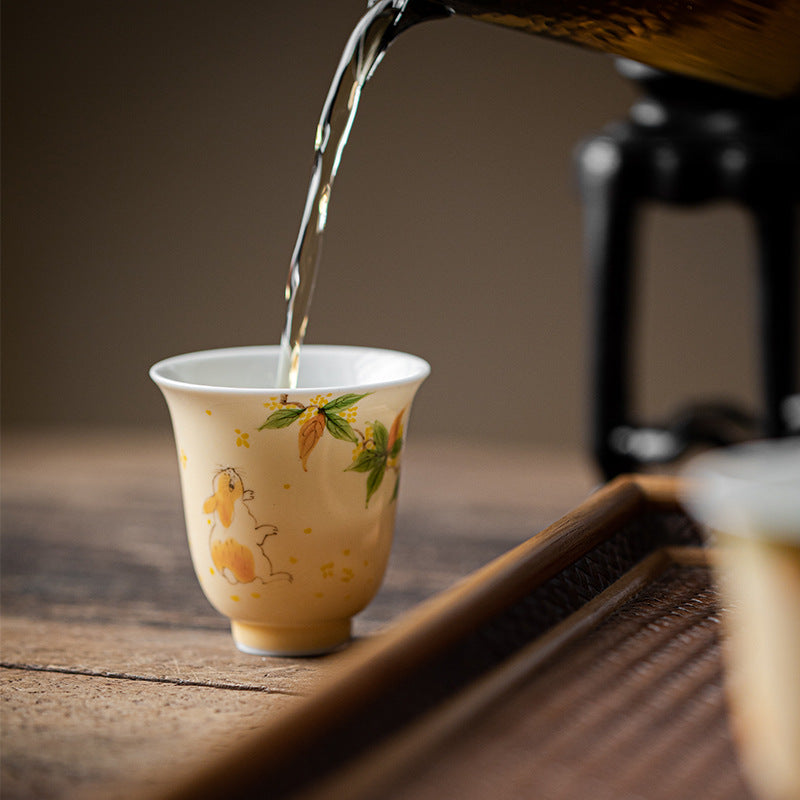 Gohobi Hand-Painted Osmanthus Ceramic Tea Cup