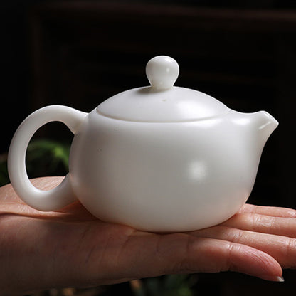 Gohobi Handmade Jade White Ceramic Teaware Teapot Tea cup