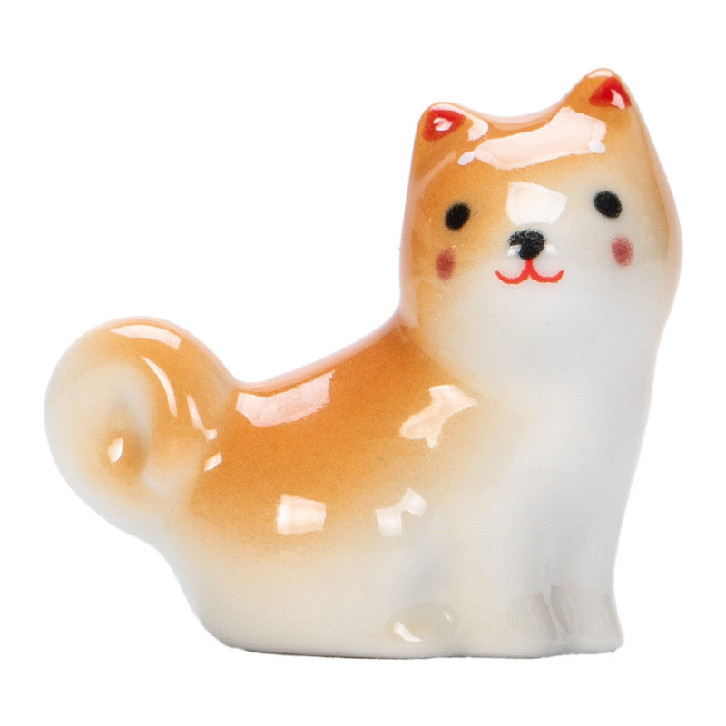 Gohobi Handmade Ceramic Shiba Inu Ornament Chopsticks Rest