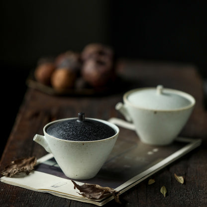 Gohobi Handmade Japanese Style Black and White Gaiwan