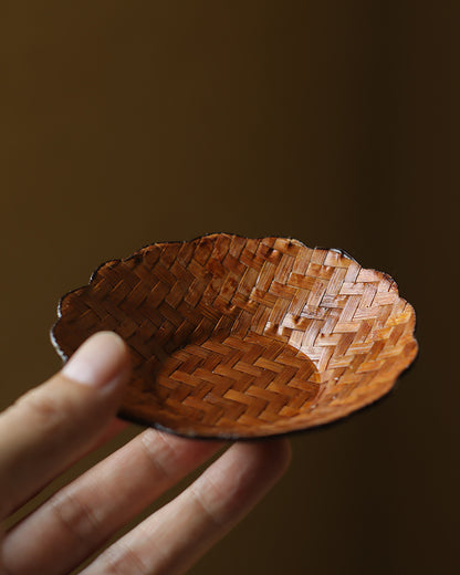 Gohobi Handmade Bamboo Cup Coasters Placemats – Rattan Tea Coaster Heat Insulation Pad
