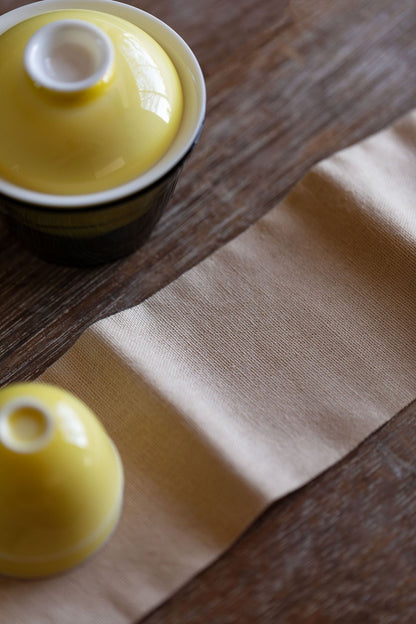 Torchon Gongfu double face en coton et lin gravé Gohobi