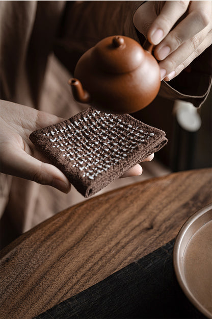 Gohobi Handmade Woven Cotton and Linen Gongfu Tea Towel