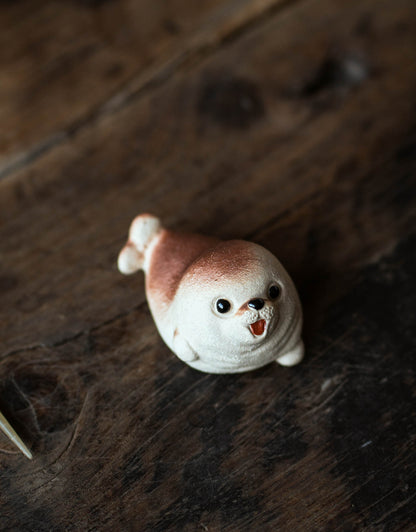 Gohobi Yixing Purple Clay Seal Tea Pet – Handmade Marine Animal Zisha Ornament