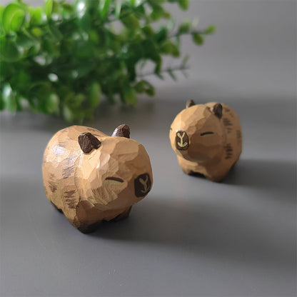 Gohobi Handcrafted Wooden Capybara Ornament