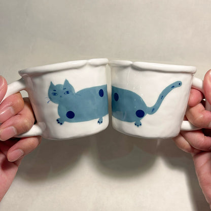 Gohobi x Little Diary Hand-Painted Cat Ceramic Coffee Cup