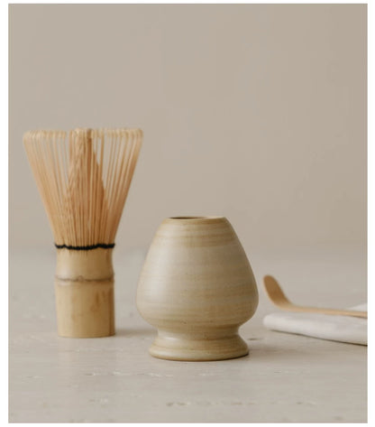 Gohobi Wabi-Sabi Ceramic Matcha Bowl Set with Spout