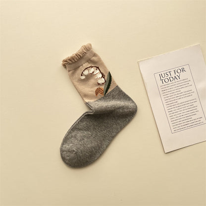 Gohobi Japanese Tulip Mid-Calf Socks