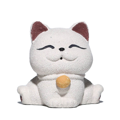 Gohobi Handmade Ceramic YiXing Clay Lucky Cat Ornament Tea pet