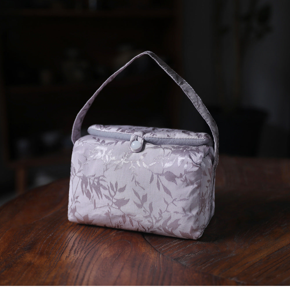 Gohobi Blue and Pink Large Teaware Storage Travel Bag Shifuku