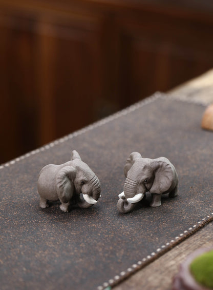 Gohobi Yixing Purple Clay Elephant Tea Pet – Handmade Lucky Tea Table Ornament