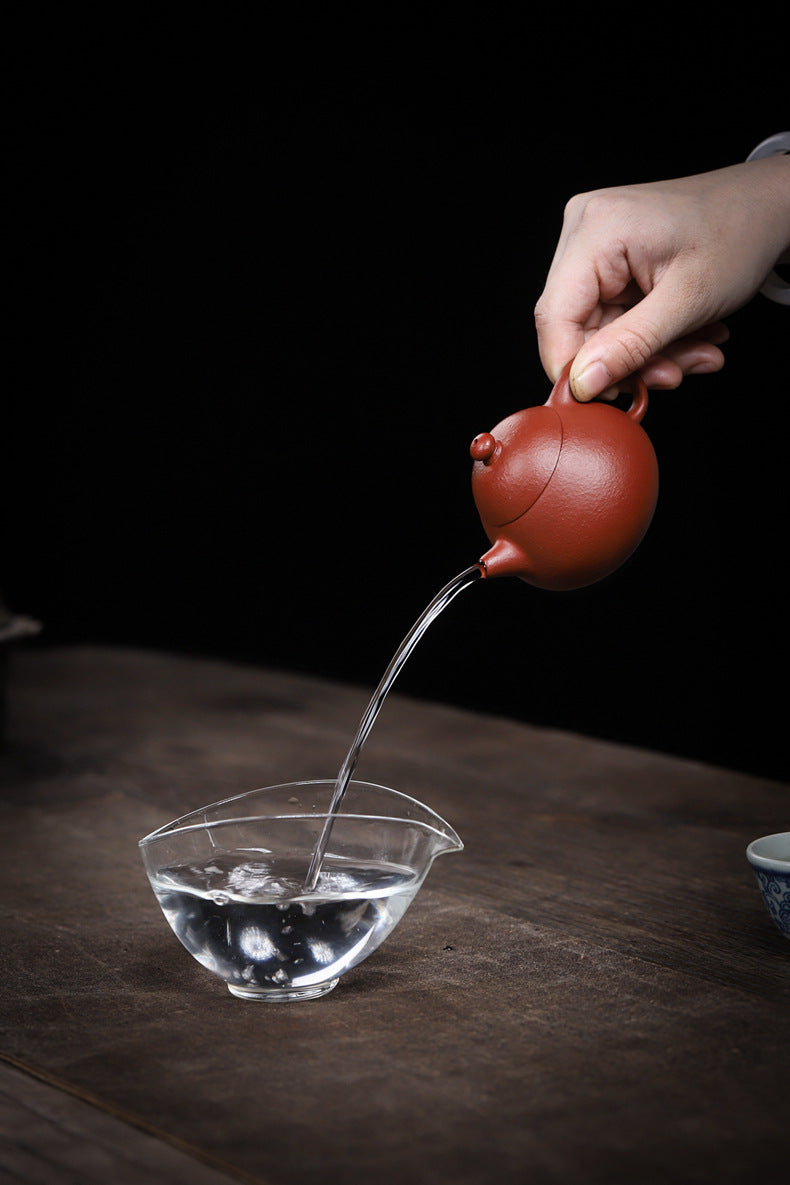 [Chingshui Tang 青水堂] Handmade Yixing Red Zisha Clay Teapot – 150ml Handmade Original Ore Raw Zhuni Clay Wen Dan Style Teapot with Built-in Filter, Small Gongfu Purple Clay Teaware