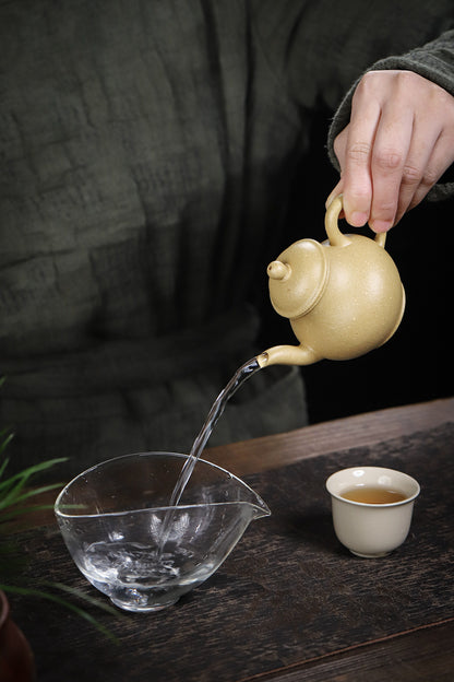 [Chingshui Tang 青水堂] Handmade Yixing Green Zisha Clay Si Ting Teapot – 130ml Original Ore Clay Gongfu Teapot with Built-in Filter