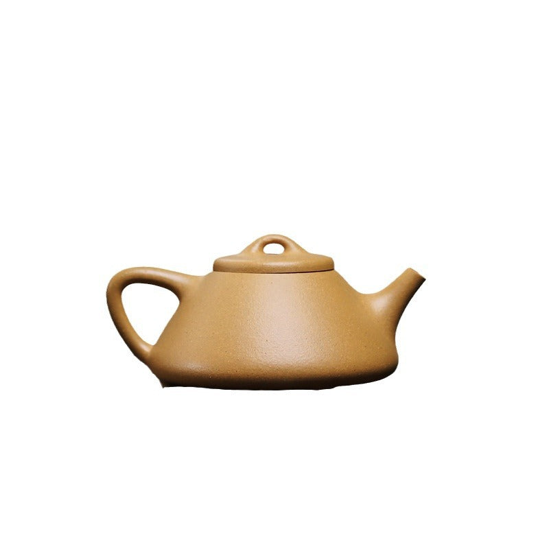 [Chingshui Tang 青水堂] Handmade Yixing Yellow Zisha Clay Teapot – 140ml Original Ore Huangjin Duan (Golden Duan) Clay Shih Piao Teapot, Thin-Walled Gongfu Purple Clay Teaware