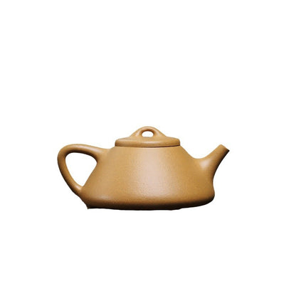 [Chingshui Tang 青水堂] Handmade Yixing Yellow Zisha Clay Teapot – 140ml Original Ore Huangjin Duan (Golden Duan) Clay Shih Piao Teapot, Thin-Walled Gongfu Purple Clay Teaware