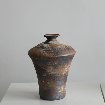 Danish style ceramic white wabi sandy wind coarse pottery vase