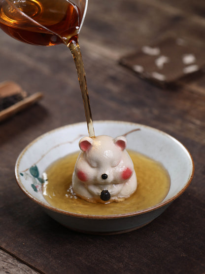 Gohobi Yixing Purple Clay Mouse Tea Pet – Handmade Lucky Ornament