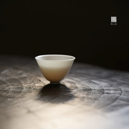 [賦山敘 x Gohobi] A Set of 3 Jingdezhen Jade White Standard Testing Cups 35ml