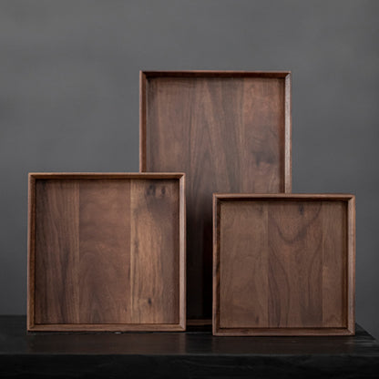 Gohobi Japanese-style Wabi-Sabi Walnut Serving Tray 010